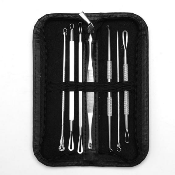Blackhead Remover Pimple Popper Tool Kit Roofei 7 in 1 Professional Comedones Extractor Acne Removal Kit for Blemish Blemish Nose Face Tools Stainless with Bag