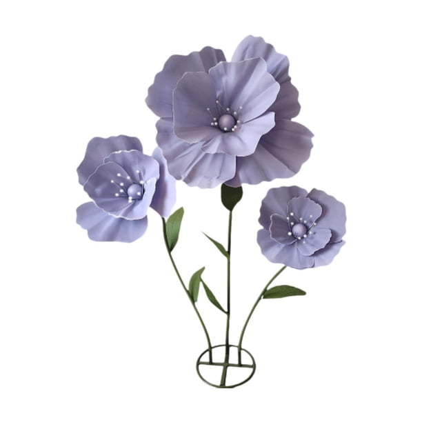 Flores gigantes para decoración de bodas, guirnaldas florales artificiales enormes y decorativas para fiestas de cumpleaños, ceremonias y decoración Púrpura