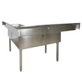 thumbnail image 4 of 75 in. Commercial Restaurant Kitchen Three Compartment Heavy-Duty Corner Sink, 4 of 7