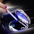 thumbnail image 5 of Deeceymbur Bling Car Ashtray with Lid Smokeless Inner Container Windproof Ashtray Portable LED Blue Light Auto Accessories for Travel, Detachable Mini Trash Can, 5 of 6