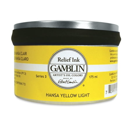 Gamblin Artist's Oil Colors - Relief Ink, 175 ml, Hansa Yellow Light