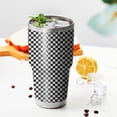 thumbnail image 3 of 30oz Black White Small Checkered Pattern Tumblers Stainless Steel Tumbler with Lid and Straw,Vacuum Insulated Double Wall Travel Tumbler Cups Mug with Cleaning Brush for Coffee,Tea, 3 of 7