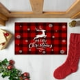 thumbnail image 4 of Yyuenw Red and Black Buffalo Plaid Merry Christmas Door Mat, Winter Christmas Snowflake Doormat Outdoor Indoor Entrance, Xmas Holiday Welcome Mats for Front Door Porch, 16x24 Inches, 4 of 6
