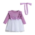 thumbnail image 1 of aDJFDGT Robes de Mariage pour Adolescentes Filles Tout-Petits Robe à Manches Longues avec Imprimés de Lettres Robe de Fête Dansante Vêtements, 1 of 8