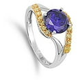 thumbnail image 4 of CHOOSE YOUR COLOR Simulated Amethyst Abstract Chic Statement Ring 925 Sterling Silver Band Purple CZ Female Size 6, 4 of 4