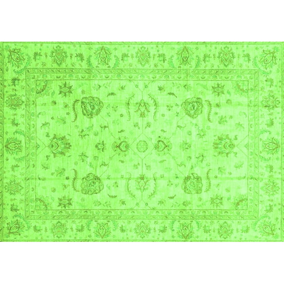Ahgly Company Indoor Rectangle Oriental Green Traditional Area Rugs, 2' x 3'