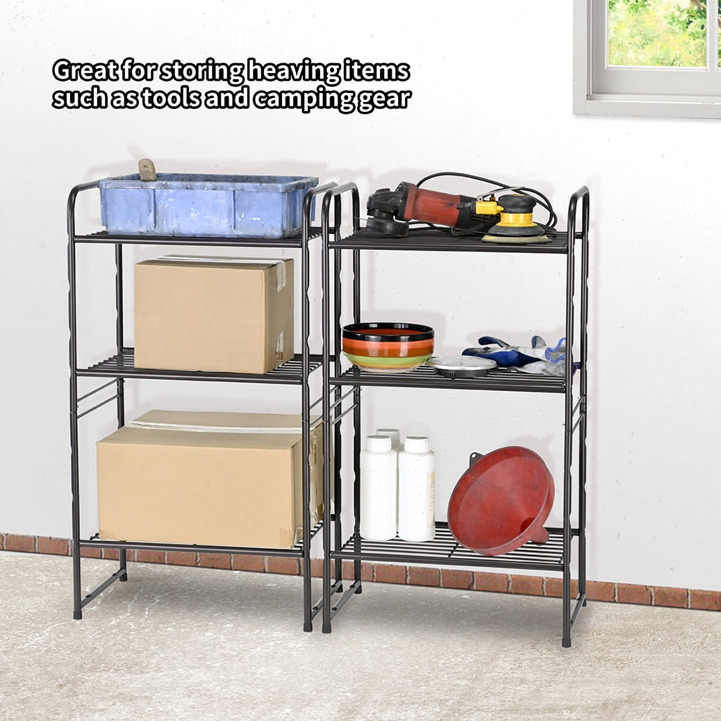 3-Tier Metal Wire Shelving Rack, Storage Shelves for Kitchen Pantry, 12"D x 17.8"W x 31.5"H, Bronze