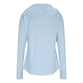 thumbnail image 4 of Nooxsoe Womens Sun Protection Hoodies Long Sleeve Athletic Jacket Shirts for Hiking Running Zip Hoodie Jacket S Hood Thumbholes Hooded Sun Shade Jacket Full Zip Woman Cardigan A1-sky Blue L, 4 of 5
