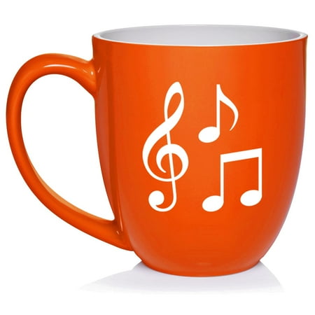 

Music Notes Ceramic Coffee Mug Tea Cup Gift for Her Him Friend Coworker Wife Husband (16oz Orange)