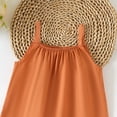 thumbnail image 5 of ITSAME Toddler Baby Girls Jumpsuit, Sleeveless Spaghetti Strap Loose Fit Summer Casual Fashion Romper Orange 18M, 5 of 6