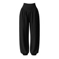 thumbnail image 7 of Guluxicc Women's Yoga Pants with Pockets Tummy Control Elastic Waist Puff Leg Athletic Trousers for Everyday Fall Winter, 7 of 7