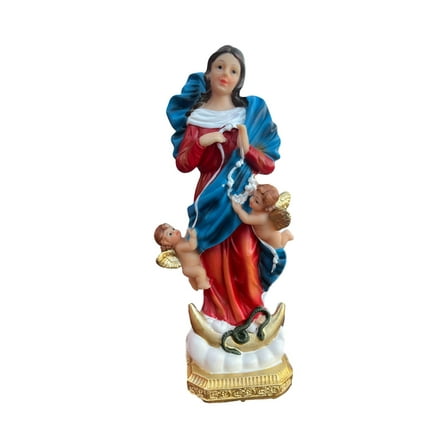 9" Mary Undoer of Knots Statue – Hand-Painted Virgen Desatanudos | Blessed Virgin Mary Figurine | Catholic Religious Home Decor Gift