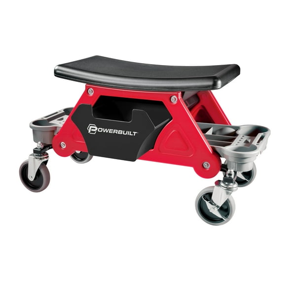 Powerbuilt Heavy Duty Rolling Seat with Organizer - 240036
