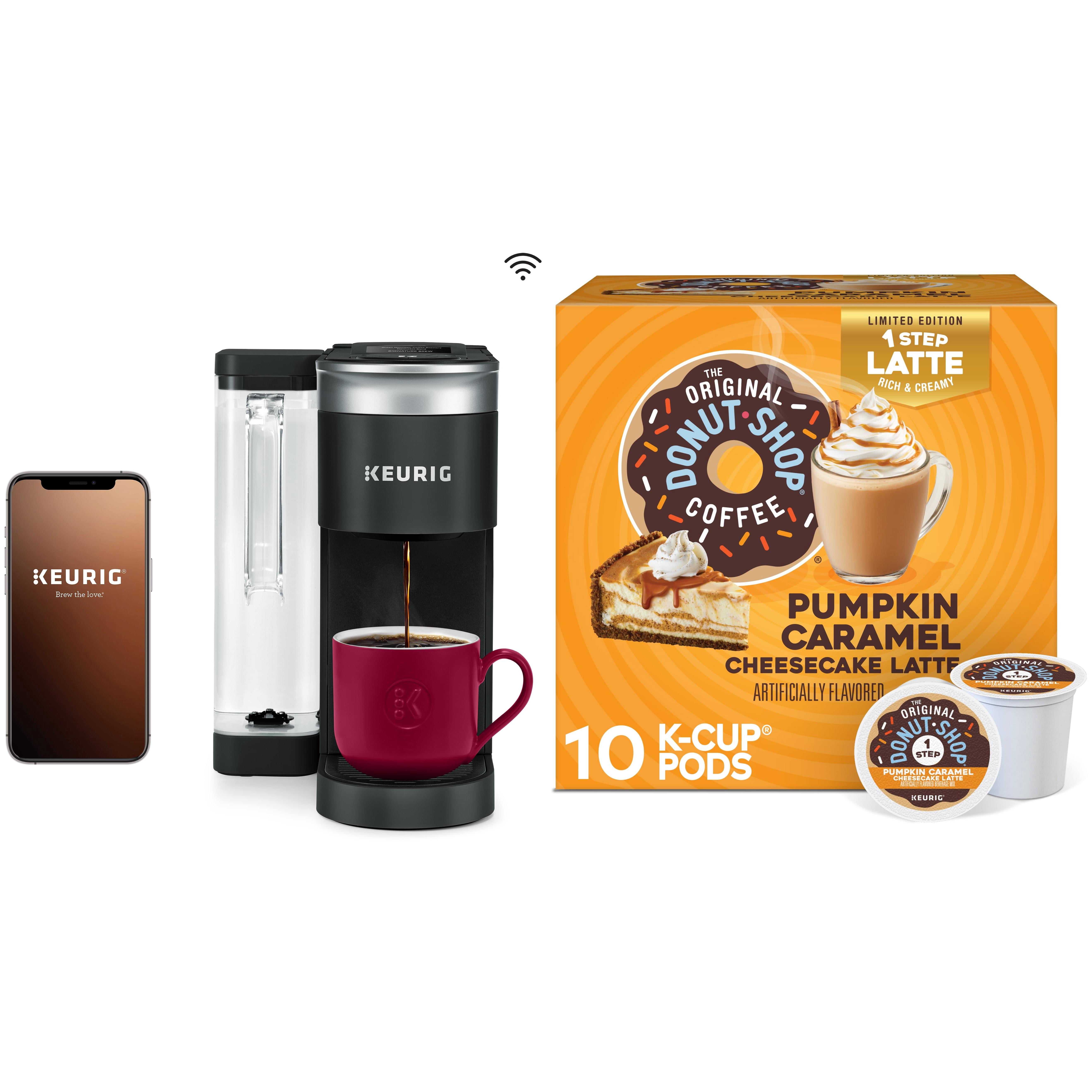 Keurig Virtual Coffee Systems Bundle, K-Supreme SMART Coffee Maker + Donut Shop Pumpkin Cheesecake Latte 10ct