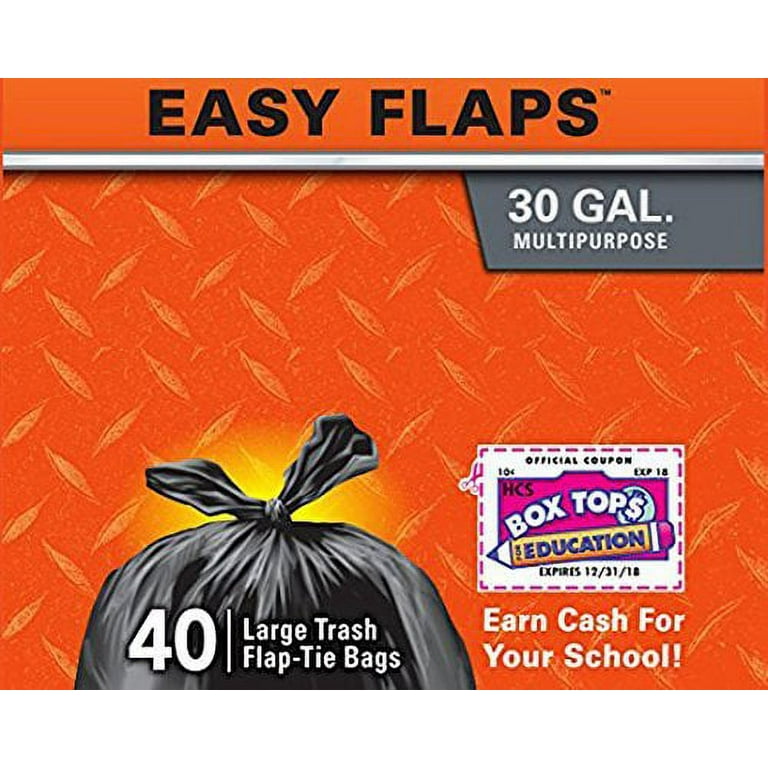 Meijer Large Trash Flap Tie Bags, 30 Gallon, 40 Count