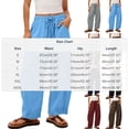 thumbnail image 3 of Abomasnow Women's Plus Size Palazzo Pants Elastic High Waist Drawstring Wide Leg Pants Casual Lightweight Beach Vacation Trousers with Pockets, 3 of 7