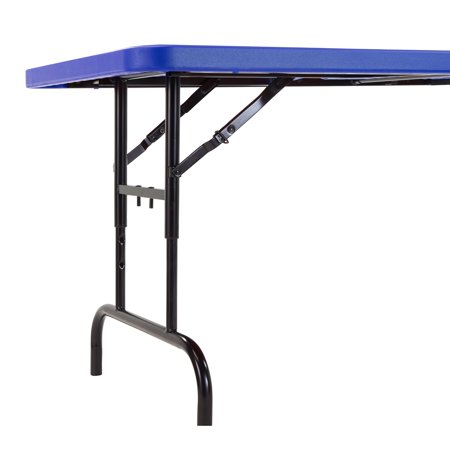 National Public Seating (10 Pack) NPS 30  x 72  Height Adjustable Heavy Duty Folding Table Blue