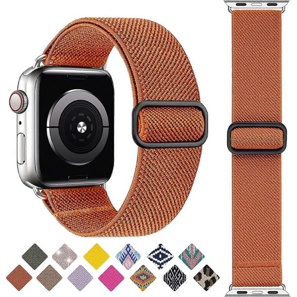 Correa elástica Solo Loop compatible con Apple Watch de 38 mm, 40 mm y 41 mm, correa trenzada de nailon elástico y hebilla ajustable, correa deportiva para iWatt para hombre y mujer.