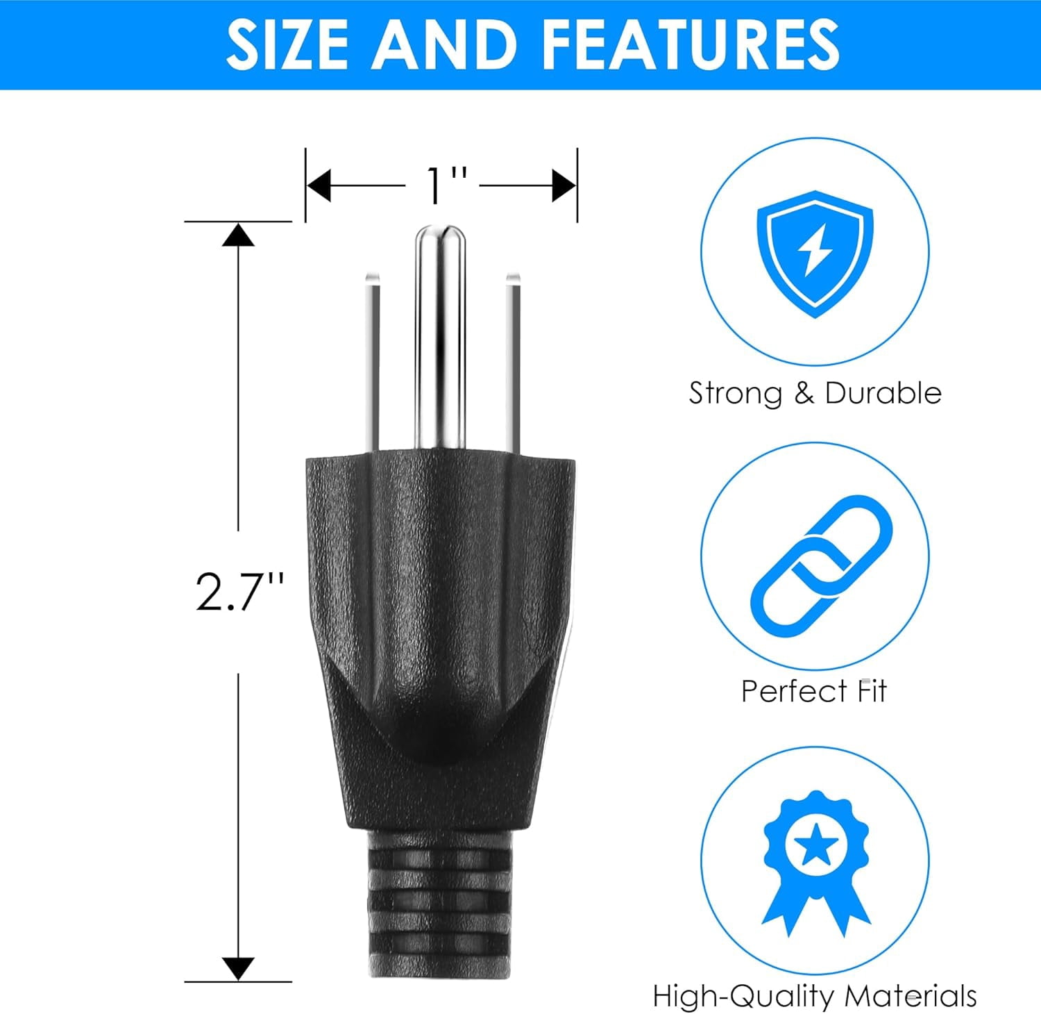 Neutral Ground Bonding Plug for Portable Inverter Generator, Grounding Plug Surge Protector Generator with Floating Neutral on RV, Motorhome, Camper for Open Ground Error(Black, 3 Pack)
