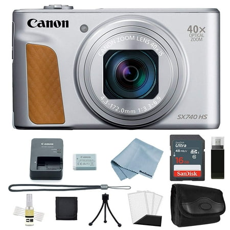 Canon Powershot SX740 HS 4K Video Digital Camera Silver + Basic