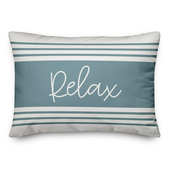 Creative Products Relax Slate Blue Stripes 14x20 Indoor / Outdoor Pillow