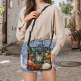 thumbnail image 5 of Tutolipy Cat Floral Crossbody Bag Ladies’ Leather Crossbody Shoulder Purse, Versatile Lightweight Women's Crossbody Bag Adjustable Strap for Daily Outings Travel, 5 of 7