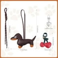 thumbnail image 5 of Inadays Leather Dachshund Keychain, Dachshund Keychain Bag Pendant Key Chain Cute Puppy Dog Charm Gifts, Brown, 5 of 7