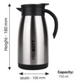 thumbnail image 4 of Thermosteel Vaccum Insulated Stainless Steel Tea Coffee Pot - 750ml, Silver | Double Walled Hot & Cold Tea Kettle - Dishwasher Safe, Rust Free, Wide Mouth, BPA Free, 4 of 5