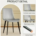 thumbnail image 3 of JERFIT Modern Dining Chairs Set of 4, Grey Faux Leather Upholstered Side Chairs with Ergonomic Back Support for Kitchen, Restaurant, Office, 3 of 9