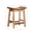 thumbnail image 6 of Pemberly Row 24" Saddle Wood Counter Stool in Light Natural Brown - Set of 2, 6 of 11