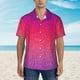thumbnail image 2 of Balery Light Purple Glitter Camisas hawaianas de manga corta para hombre, camisas playeras de corte holgado, camisas de vacaciones con botones,Medium, 2 of 7