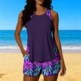 thumbnail image 3 of qucoqpe Tankini Swimsuits for Women Fashion Floral Two Piece Modest Bathing Suits Vacation Beach Swimwear with Boyshorts, 3 of 8