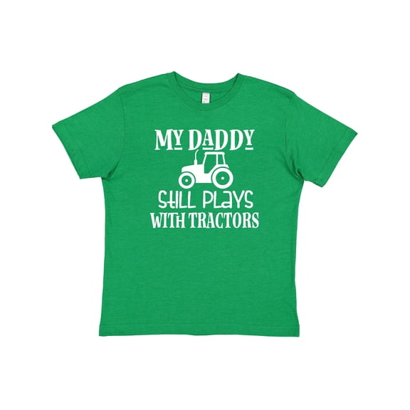 Inktastic Farmer My Daddy Still Plays with Tractors Youth T-Shirt