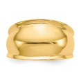 thumbnail image 5 of 14k Yellow Gold Solid Polished Ridge-edged Dome Ring Size 7.50 Ring for Women - 4.4 Grams, 5 of 9