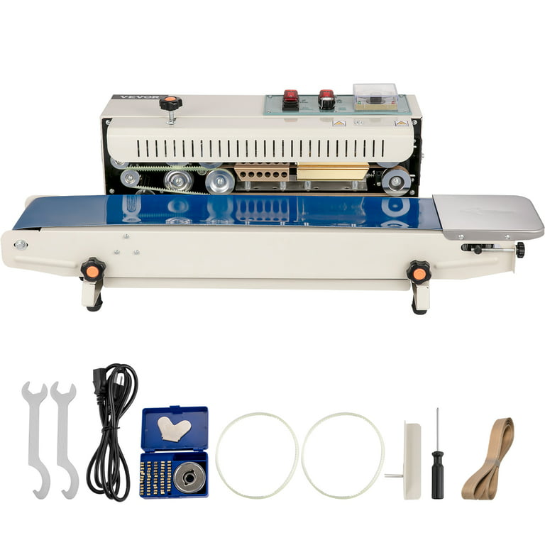 VEVOR Silver Continuous Band Heat Sealer 0.24 in. to 0.6 in. Seal
