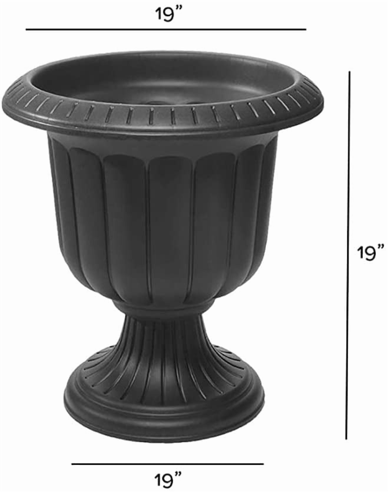 Root & Vessel Classic Urn Planter, Black, 19"