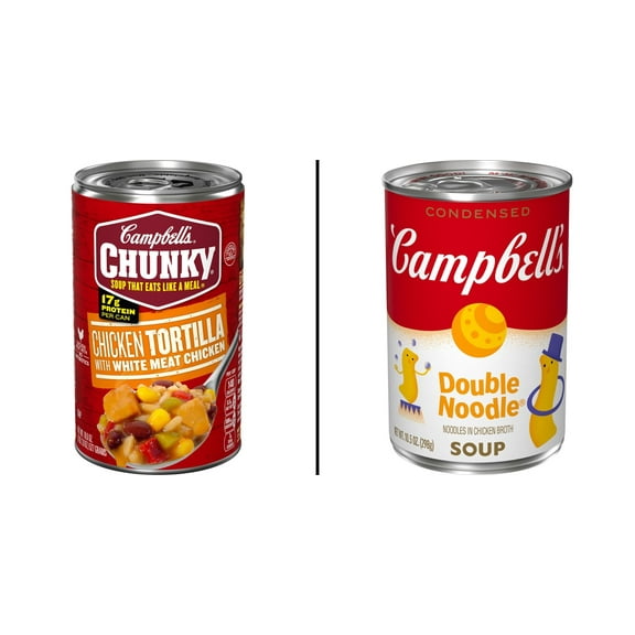Campbell's Chunky Chicken Tortilla Soup 18.6 oz & Campbell's Condensed Double Noodle Soup 10.5 oz