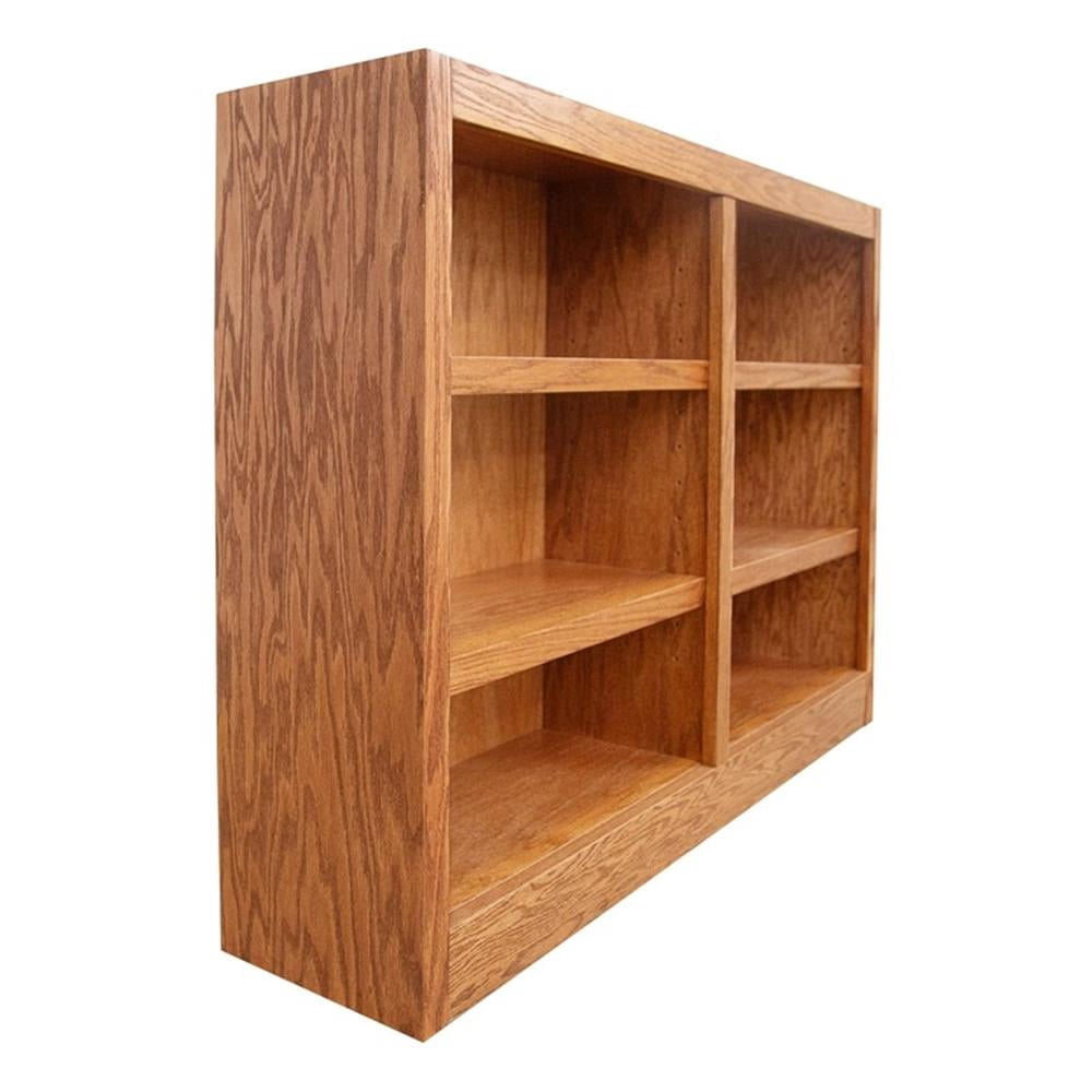 Maklaine Book Shelf - Wood Bookcase Furniture 48 x 36" - Oak