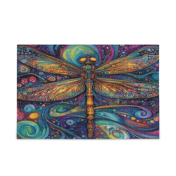WOBOGO Weird Style Dragonfly Puzzle Challenge 500 Piece Jigsaw Suitable for Game Night Finished Size 20.5 x 14.9in