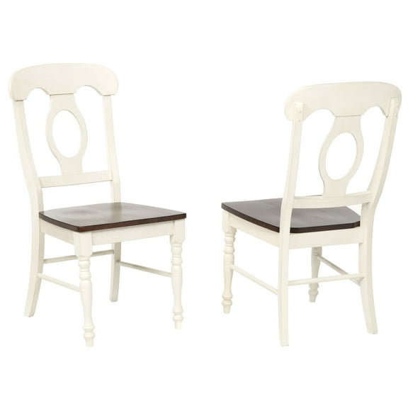 Sunset Trading Andrews 17.5" Wood Dining Chairs in Antique White (Set of 2)