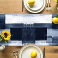 thumbnail image 4 of Table Runner Ombre Blue White Oil Painting Table Decoration for Kitchen Dinning Watercolor Modenr Art Table Decoration for Indoor Outdoor Party Wedding Decor 13x90inch, 4 of 7