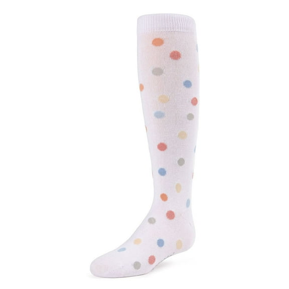 MeMoi Polka Point Cotton Blend Knee Socks - Girls - Female, 6, White