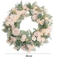 thumbnail image 4 of HAOSHICS Artificial Flower Hanging Wreath, Faux Garland Front Door Wreath,Artificial Wreath for Door Wedding, Party, Home, Wall, Window Decor (Pink Daisy), 4 of 10
