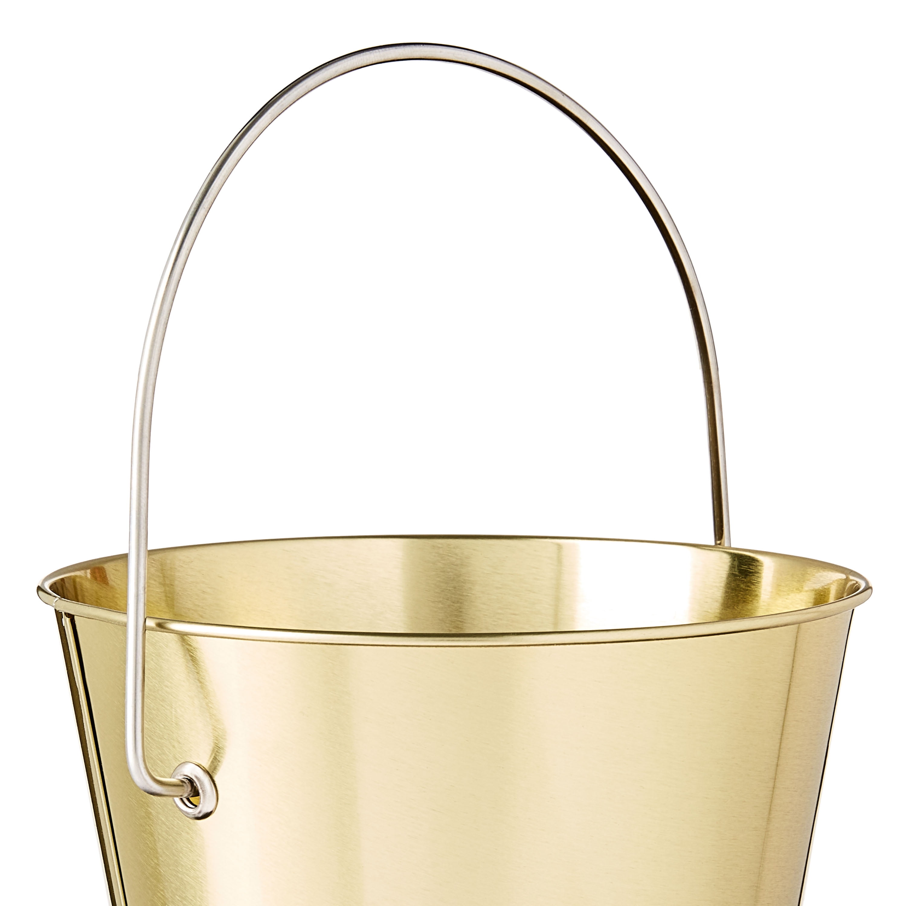 Gold Tin Pail with Handle, 4.6", by Way To Celebrate