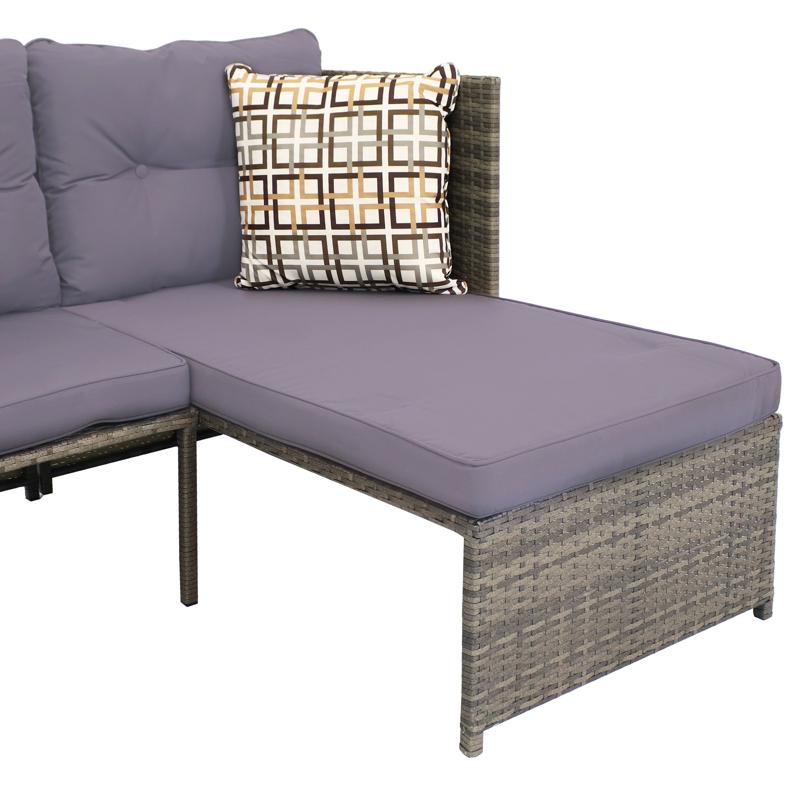 Sunnydaze Longford Outdoor Patio Sectional Sofa Set with Cushions - Charcoal - image 5 of 12