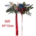 thumbnail image 2 of Arreglo floral artificial para respaldo de silla para boda. Decoración artificial para respaldo de silla. rojo, 2 of 3