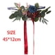 thumbnail image 2 of Cintas florales de flores artificiales para respaldo de silla con rosa artificial de eucalipto rojo, 2 of 3