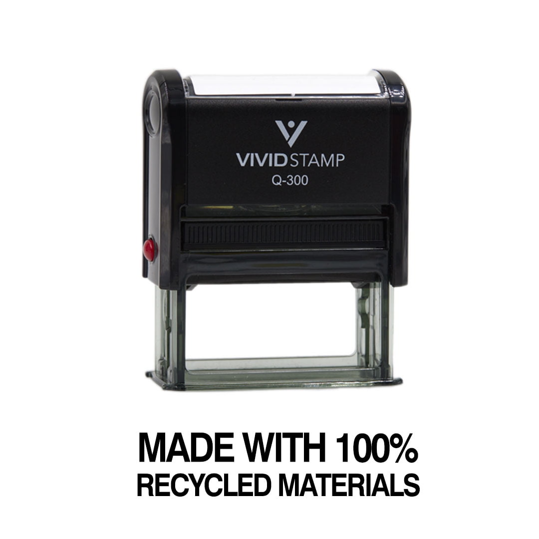 (3 pack) All Quality Made With 100% Recycled Materials Self-Inking Rubber Stamp | Professional Business Branding (Black Ink) - Q-200
