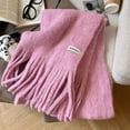 thumbnail image 2 of HNMKIU Elegant Knit Wrap for Winter Comfort and Everyday Style – Soft Warm Scarf with Long Fringes for Home Pink,One Size, 2 of 3