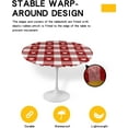 thumbnail image 2 of Valentine''s Day Elastic Round Tablecloth, Heart Buffalo Plaid Red Fitted Tablecloths for Round Table Oil-Proof Waterproof Table Cloth for Wedding Anniversary (Fit for 45" - 54" Round Tables), 2 of 4